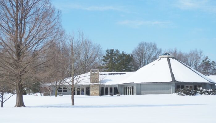 CUF building covered in snow