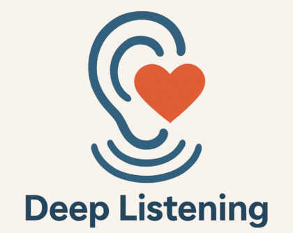 Ear with heart and words "Deep Listening" underneath